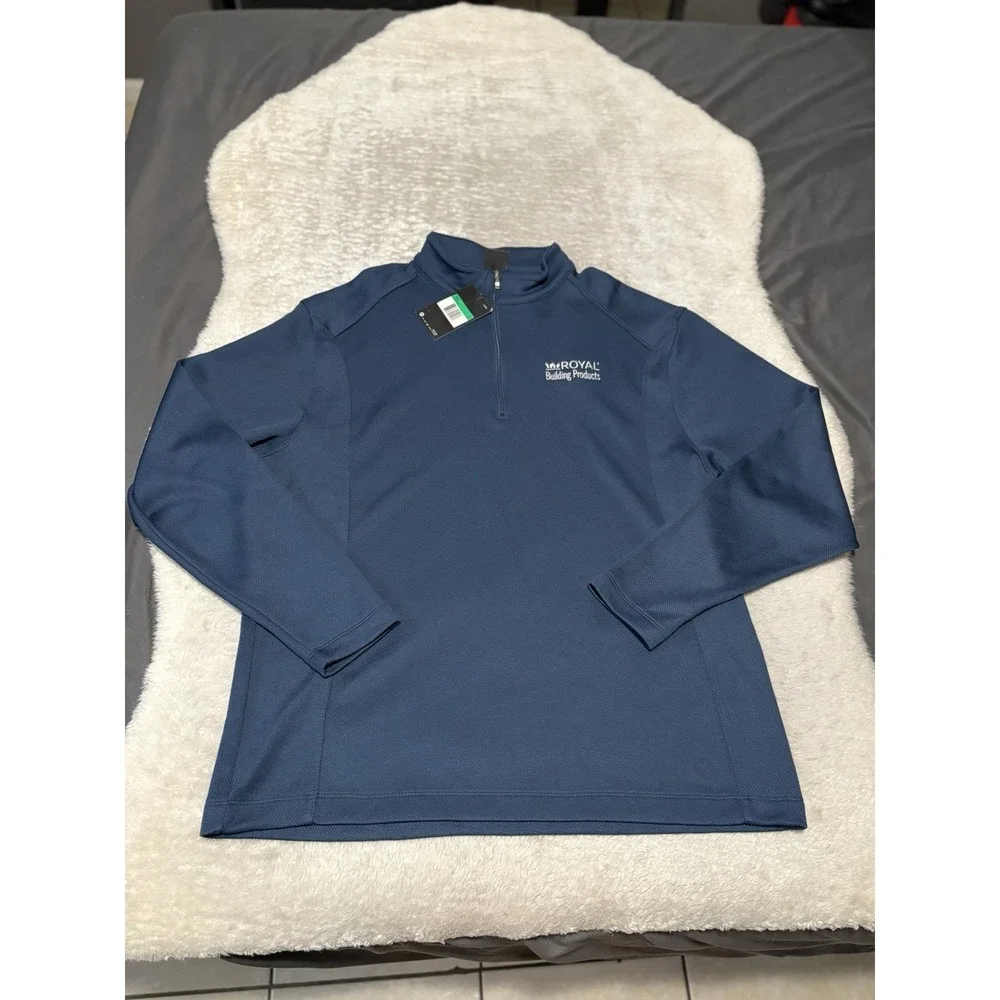 New Nike Golf‎ Men's 1/4 Zip Blue Pullover Sweater Size XL LOGO